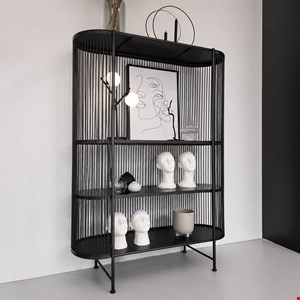 شلف و استند دکوری همراه کتابخانه ایستاده 