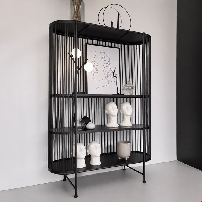 شلف و استند دکوری همراه کتابخانه ایستاده 