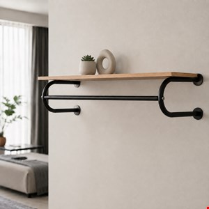  رگال دیواری چوب و فلز مینیمال